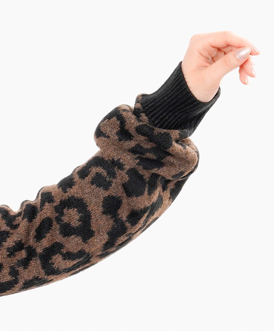 Sweater mujer animal print brown