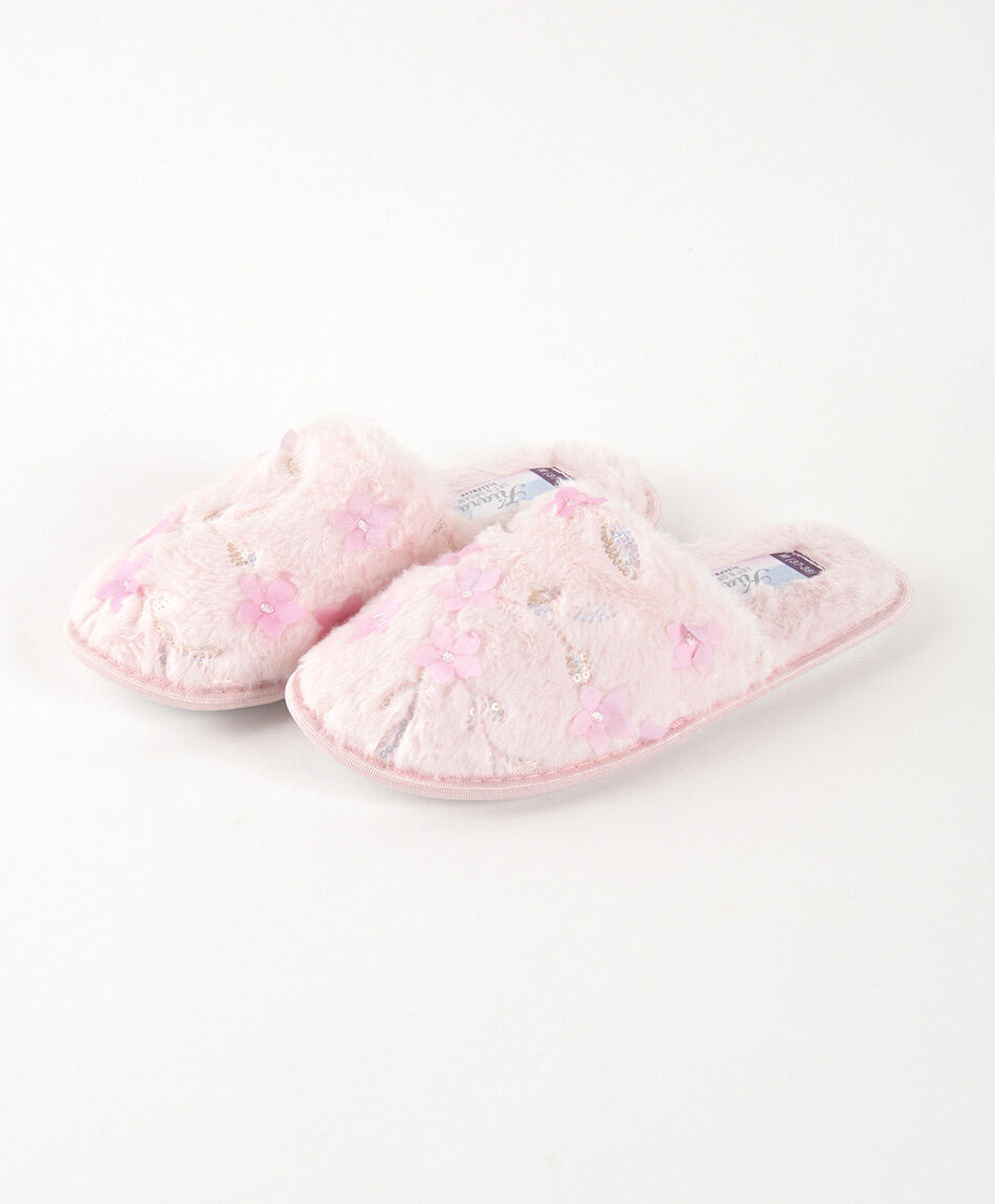 Pantuflas mujer floreada