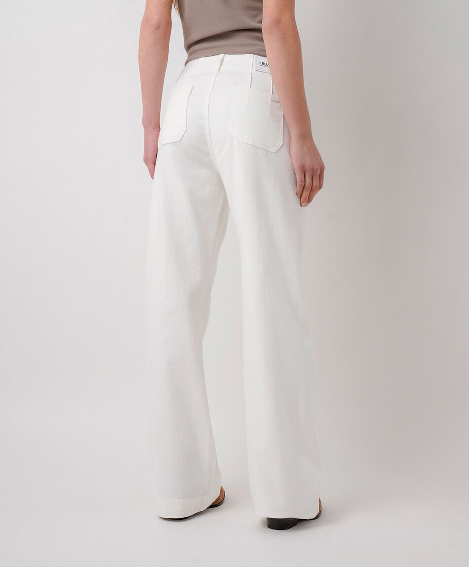 Jeans mujer wide leg blanco