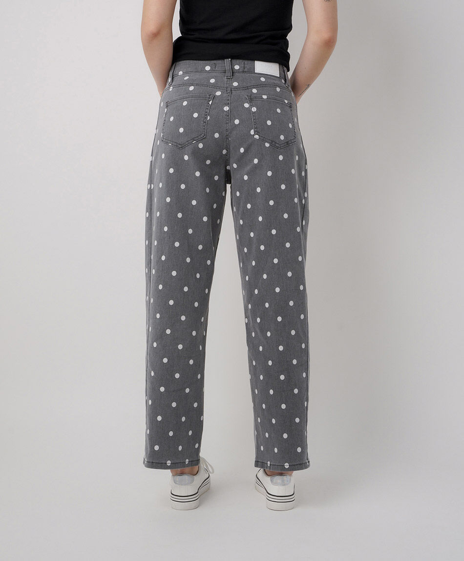 Jeans mujer straight puntos