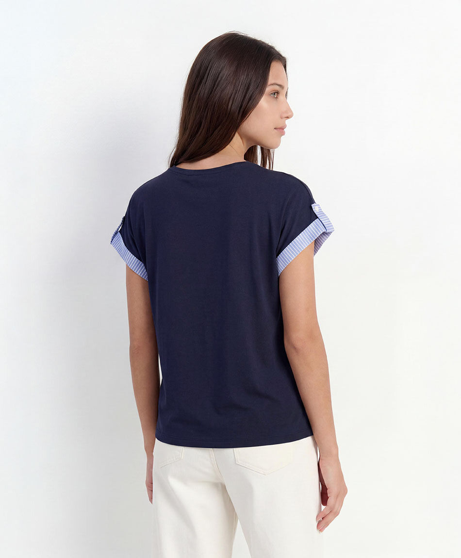 Remera mujer mix rayas