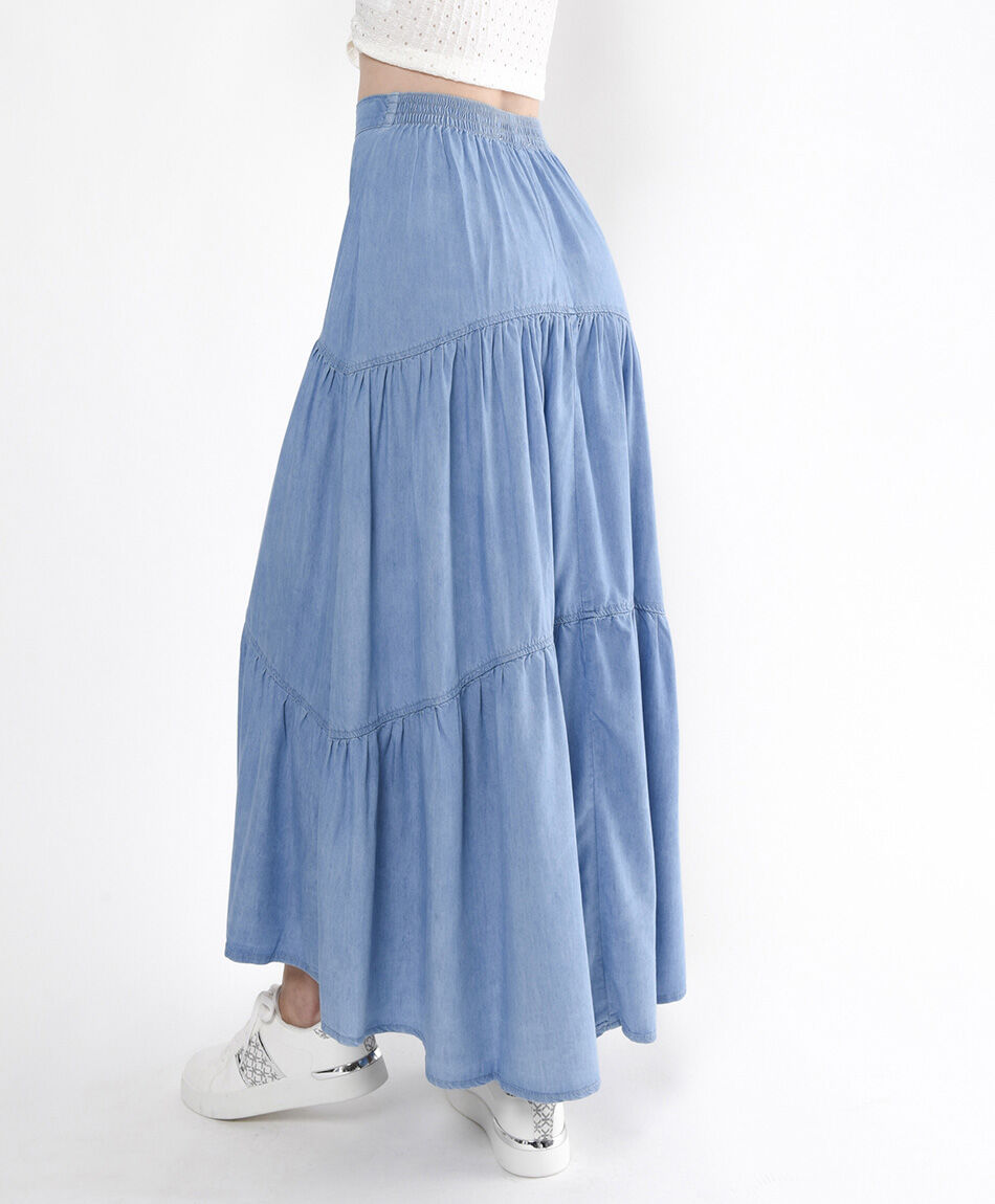 Falda larga mujer denim pisos