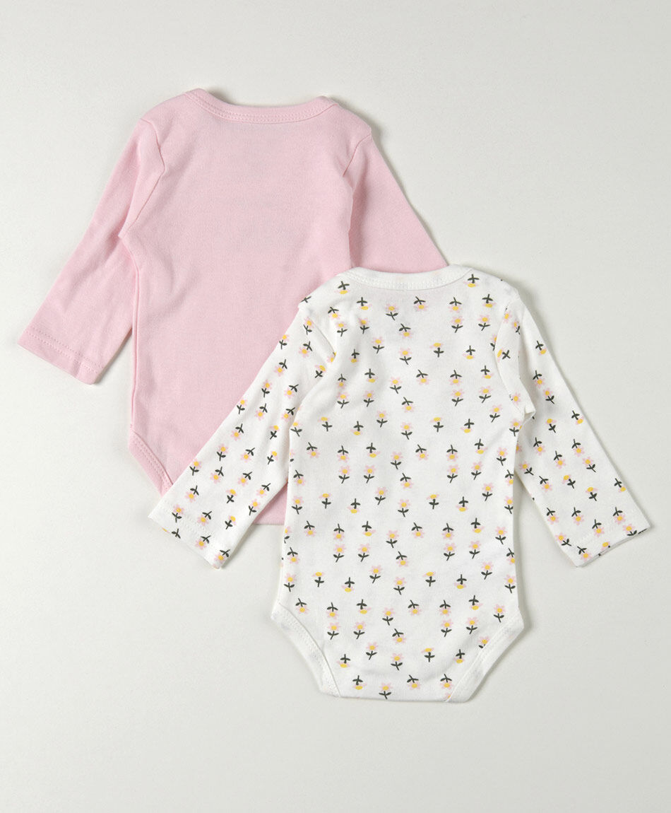 Pack 2 bodies beb&eacute; estampados manga larga