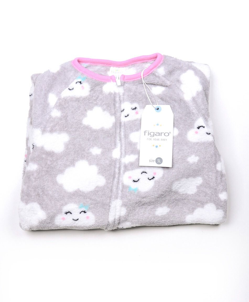 Pijama beb&eacute; micropolar enterito nubes