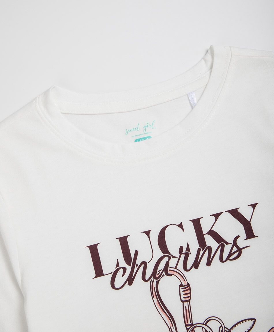 Remera ni&ntilde;a estampado lucky charns