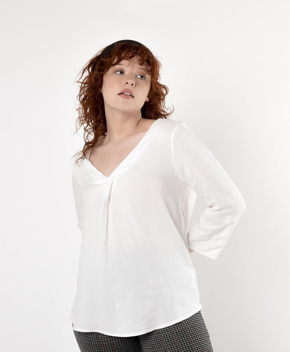 Camisa mujer cuello en v