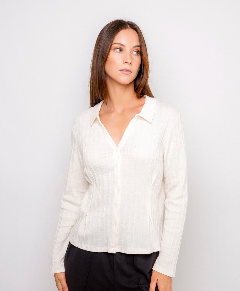 Camisa mujer jacquard pinzada