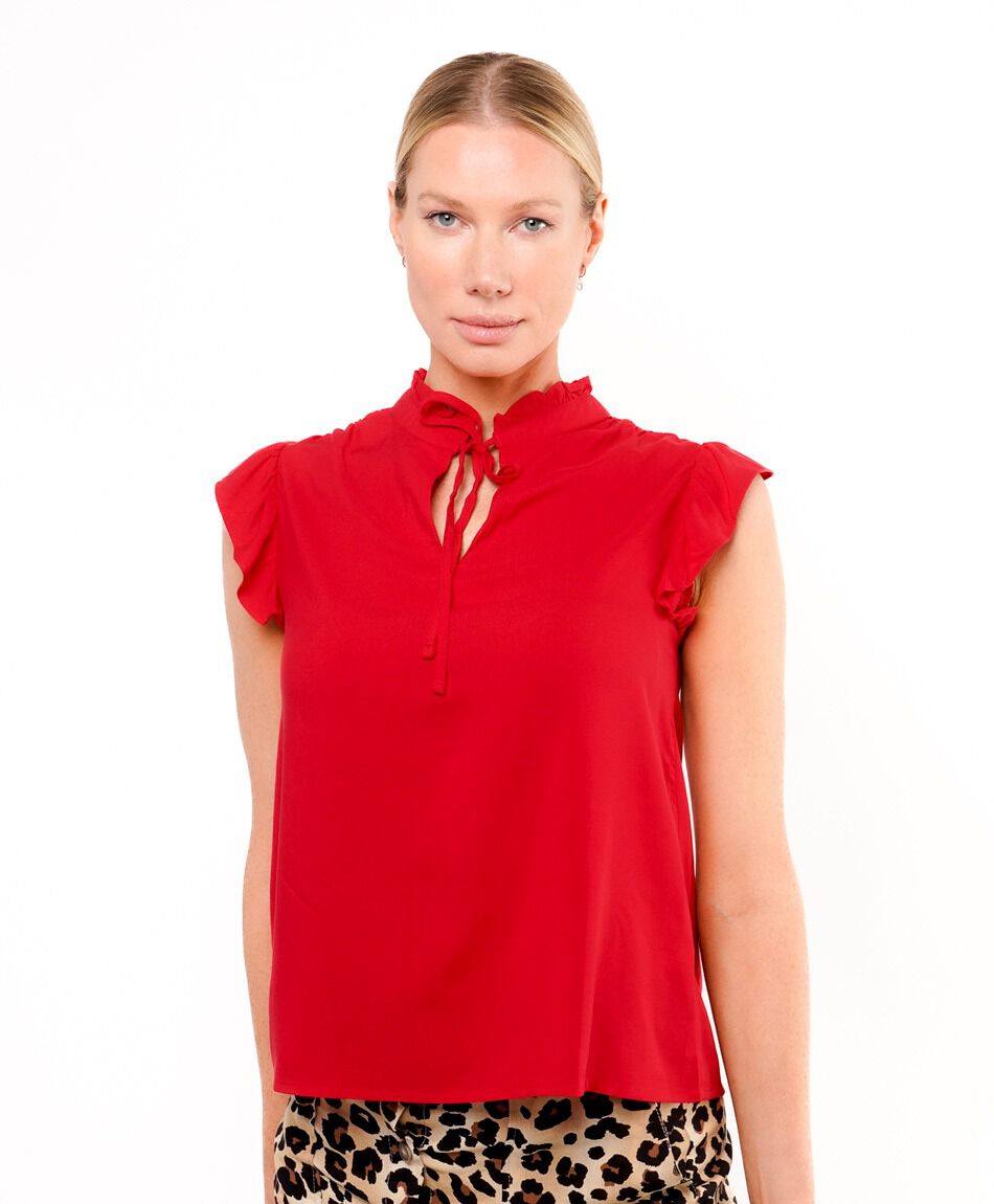 Camisa mujer lazo en cuello