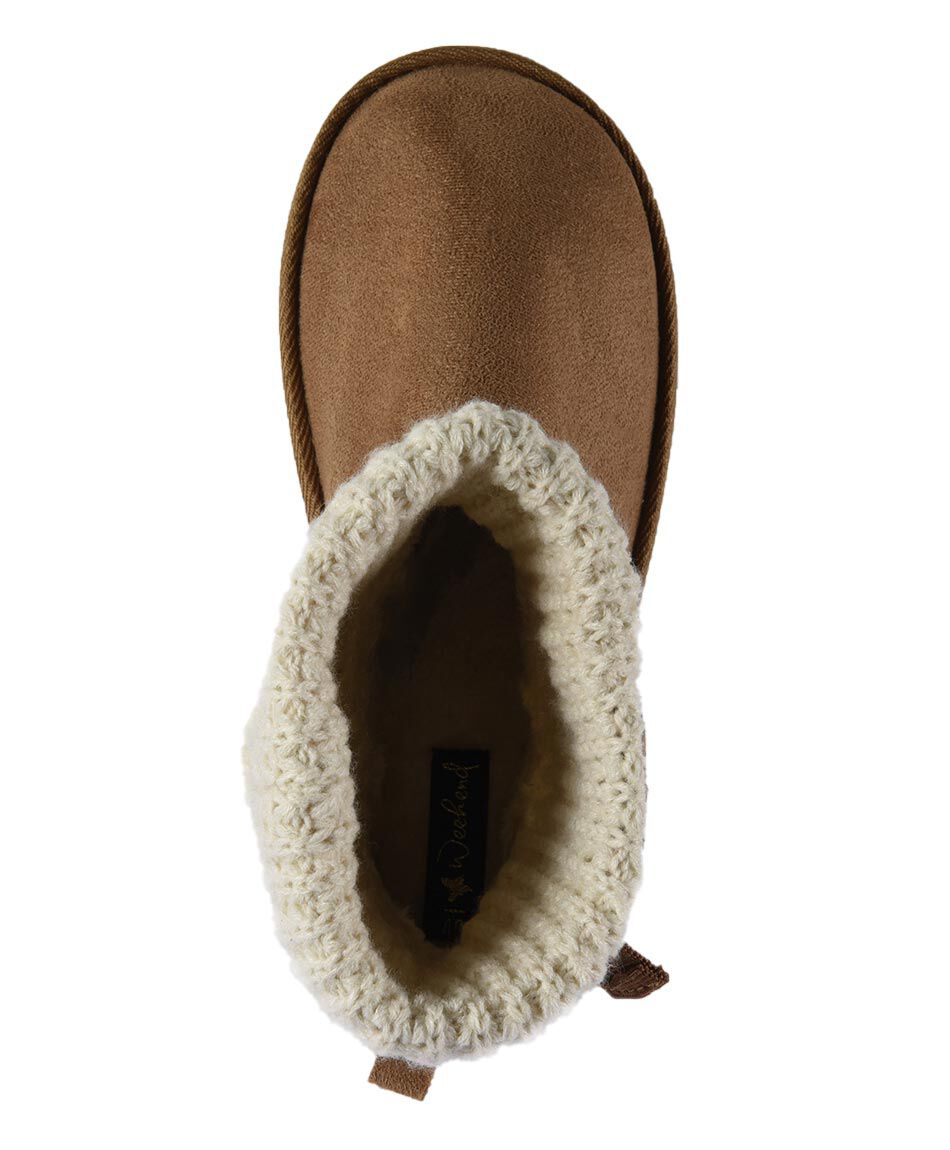 Bota piel tejido caf&eacute;