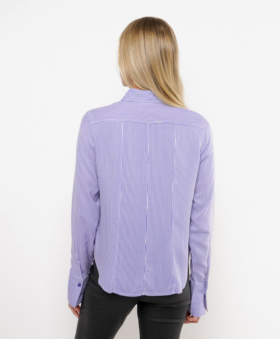Camisa mujer listada entallada