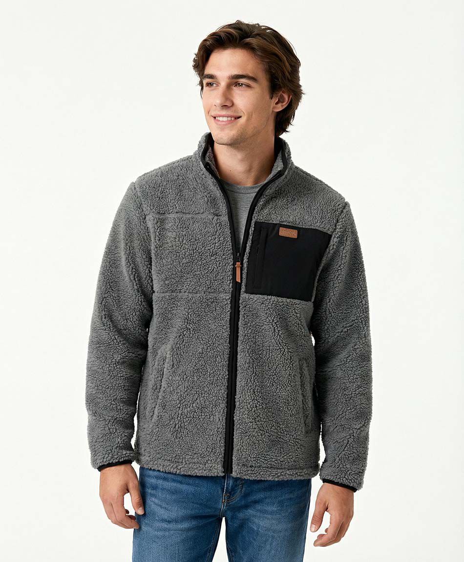 Campera hombre gris melange