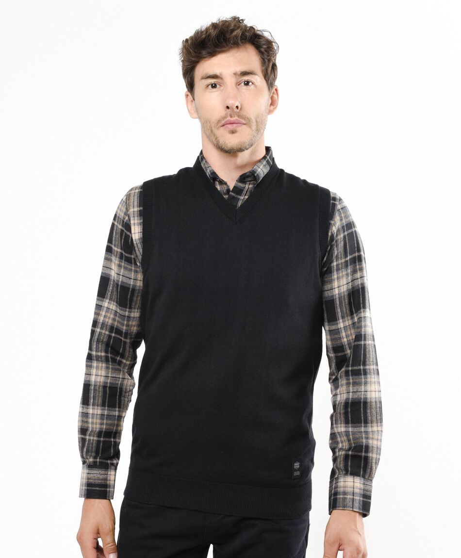 Sweater hombre sin mangas negro