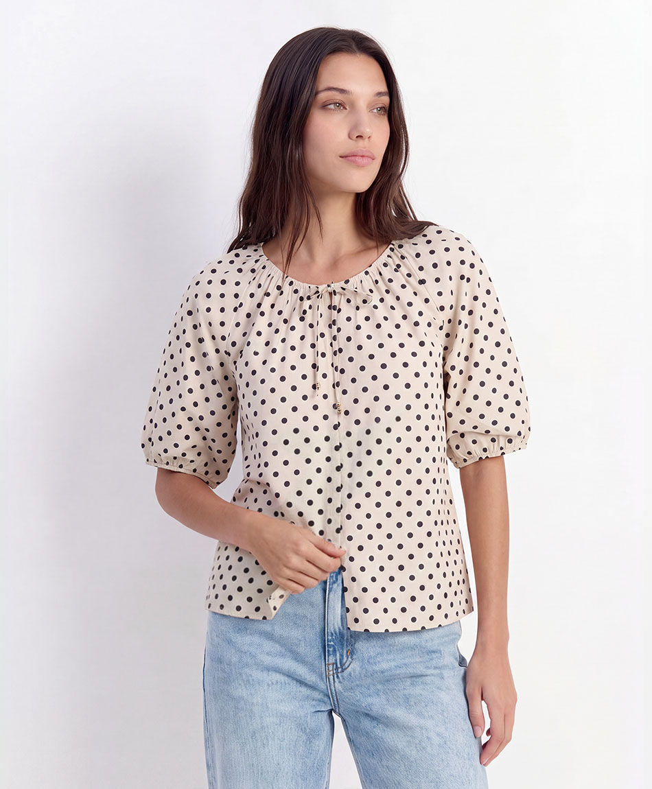 Camisa mujer puntos lazo