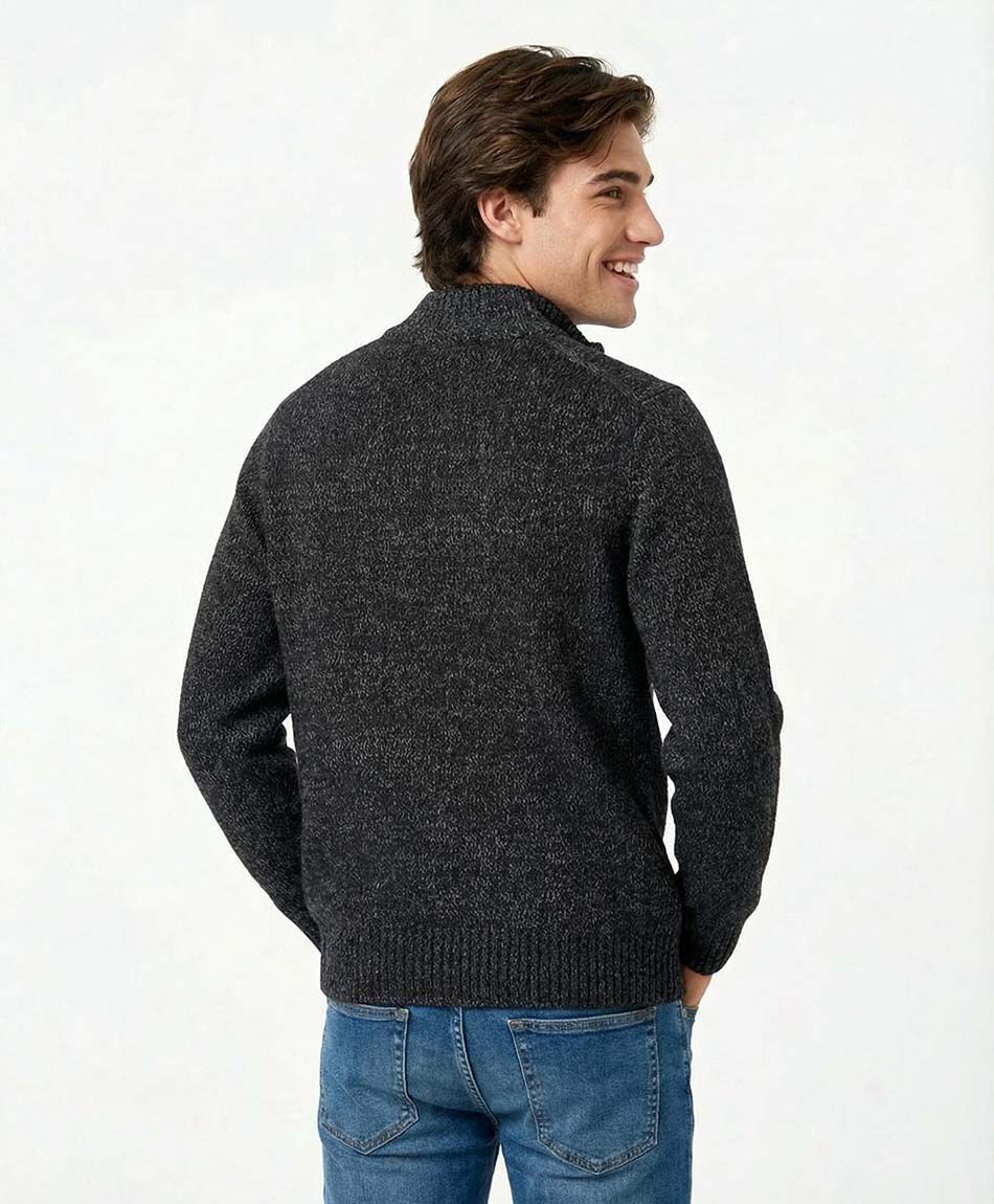 Sweater hombre cierre medio lanoso