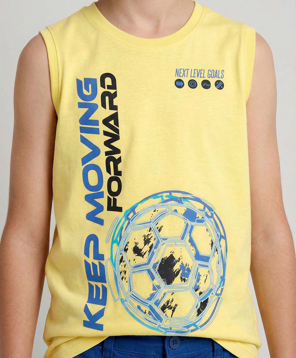 Remera ni&ntilde;o f&uacute;tbol sin mangas