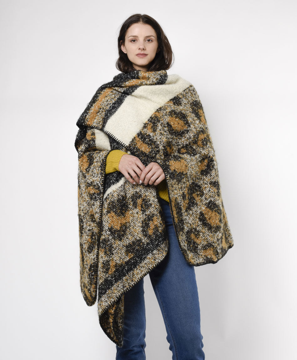 Ruana mujer animal print - TRICOT