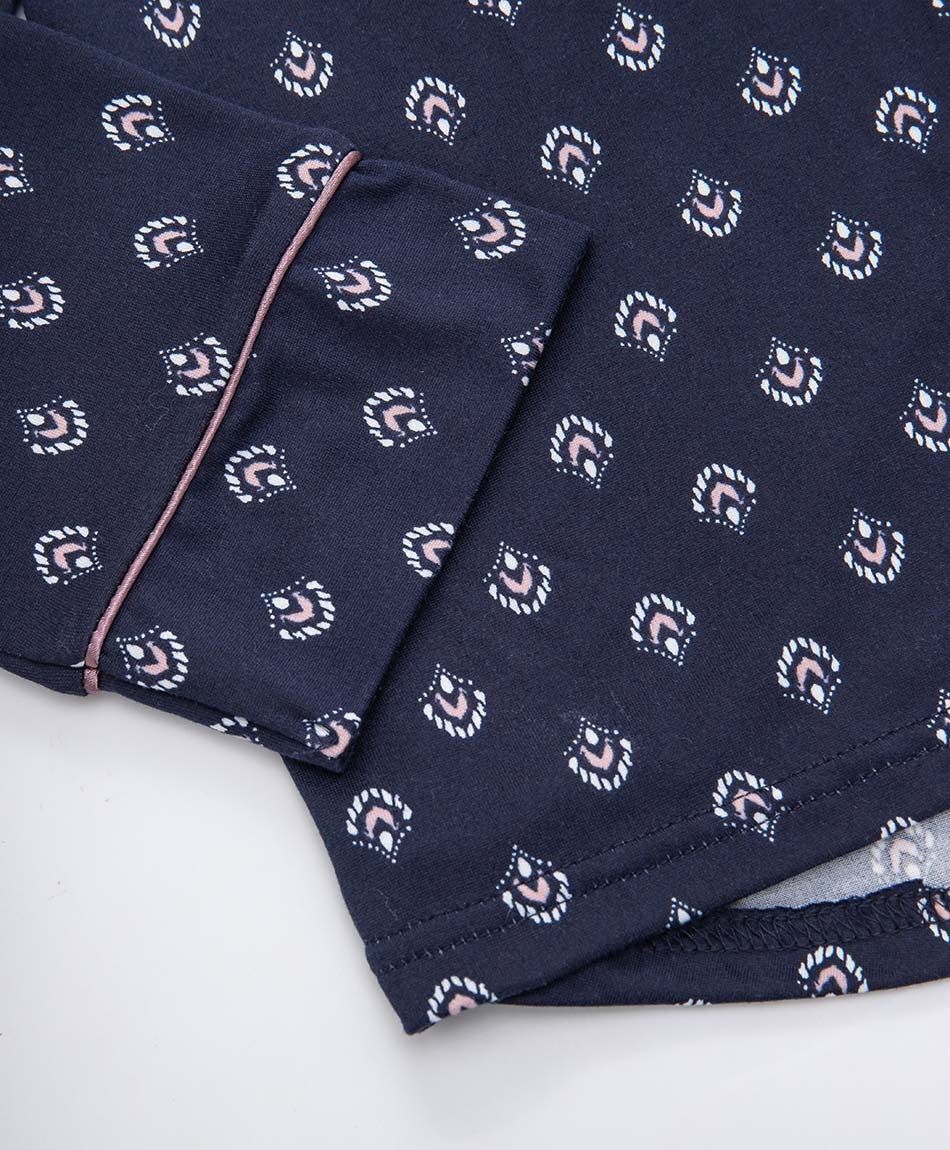 Pijama mujer camisero print navy