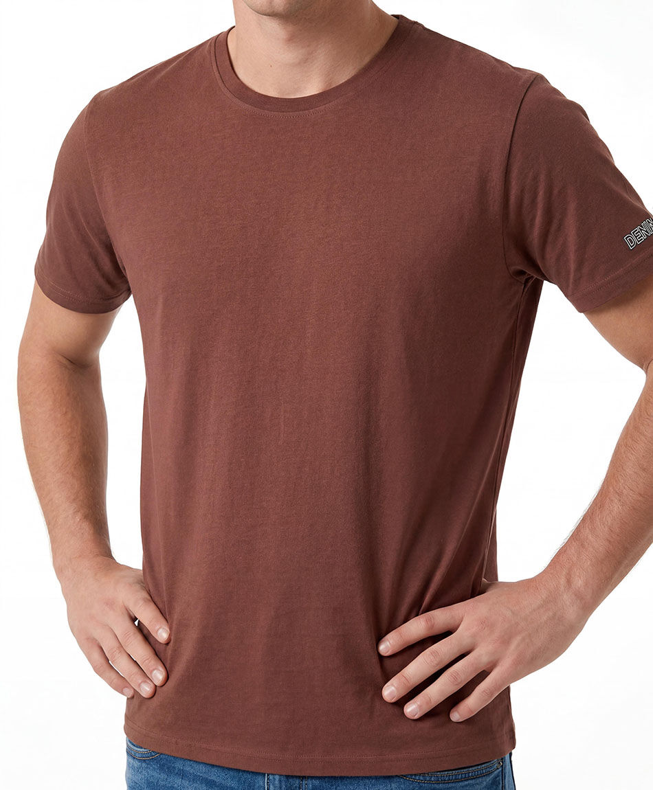 Remera hombre b&aacute;sica bordado manga