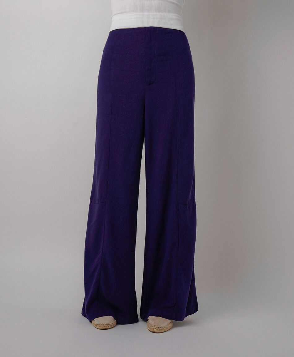 Pantal&oacute;n mujer lino navy