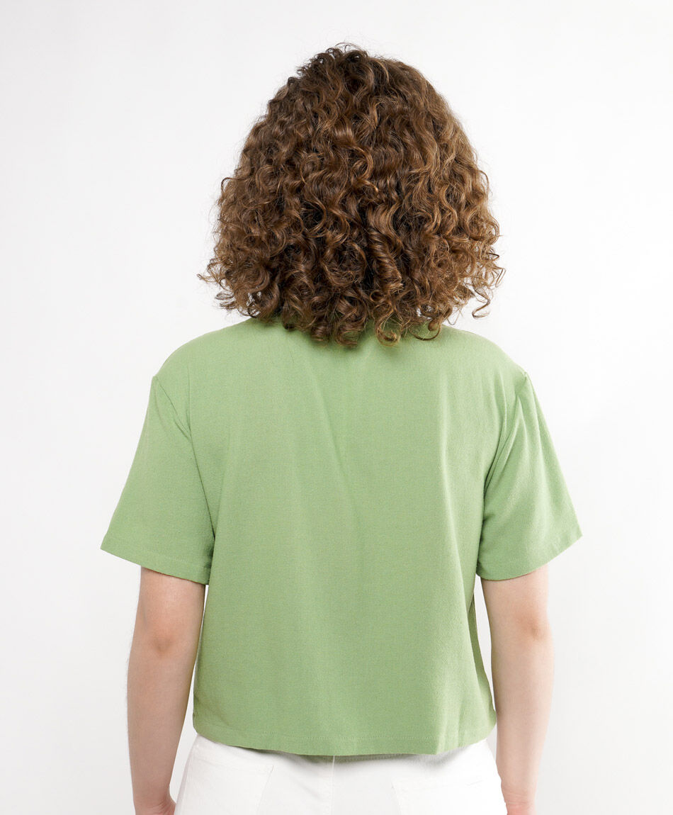 Camisa mujer manga corta verde