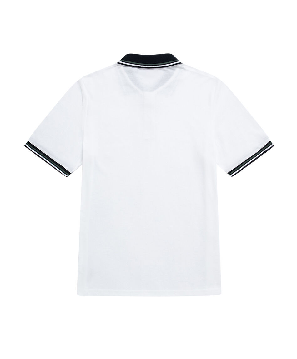 Remera hombre cuello polo blanca