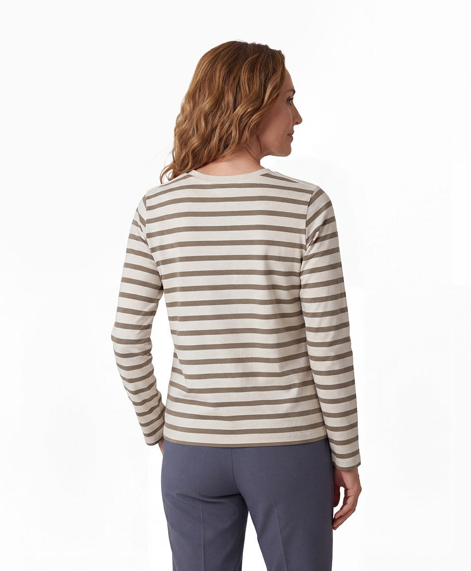 Remera mujer rayas bicolor