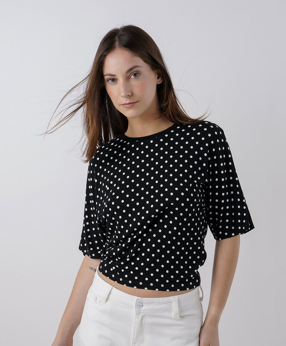 Remera mujer lunares