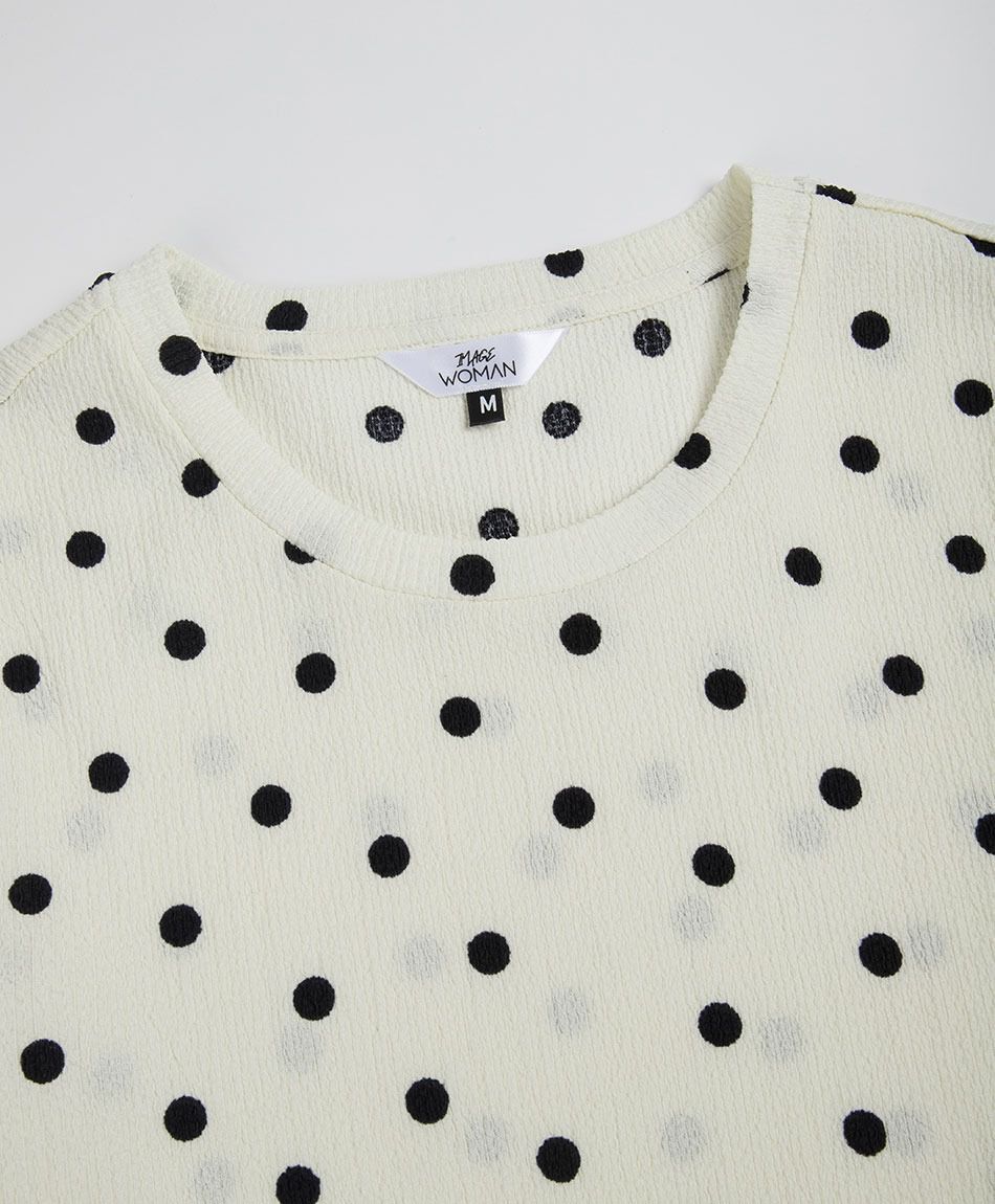 Remera mujer lunares elasticada