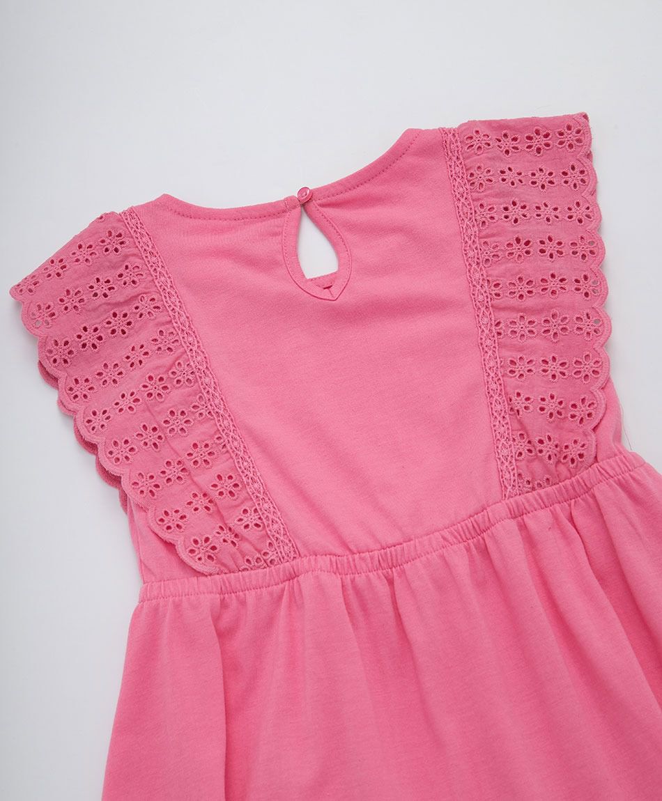 Vestido beb&eacute; broderie rosado