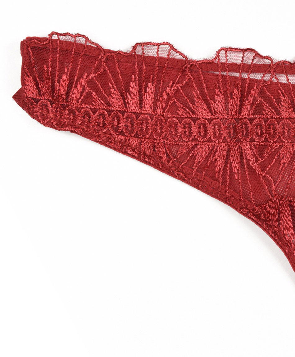 Tanga mujer encajes rojo