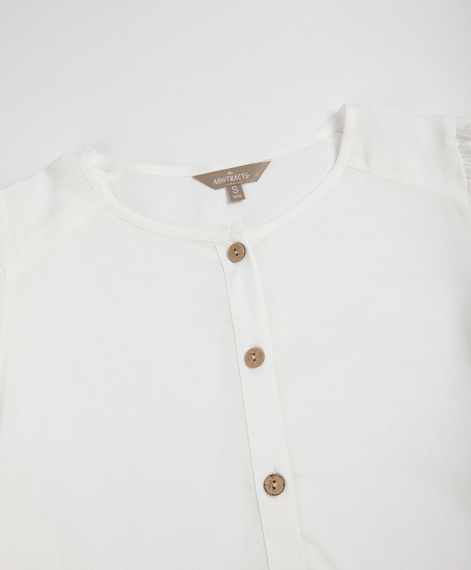 Camisa mujer botones manga globo