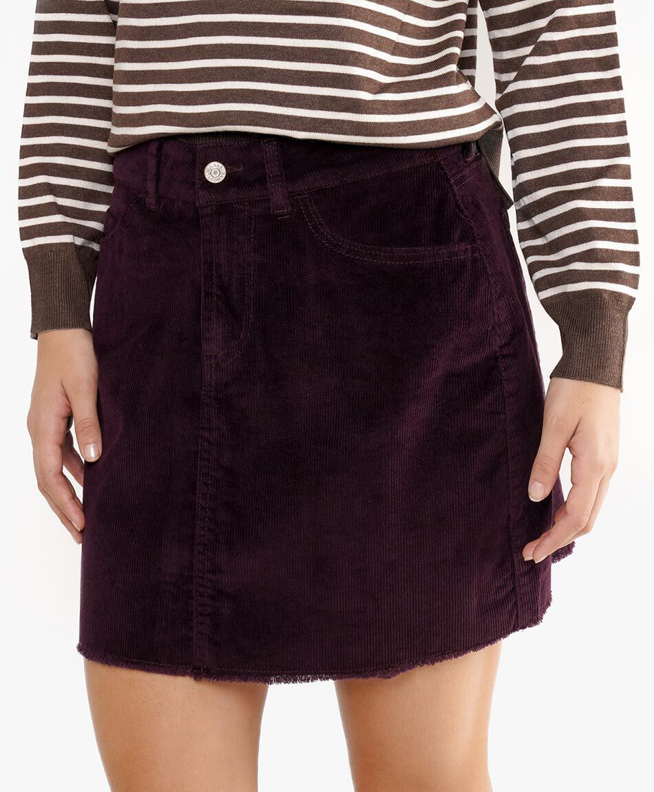 Mini falda mujer short contraste burdeo