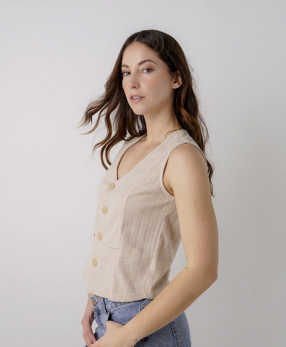 Chaleco mujer tejido natural