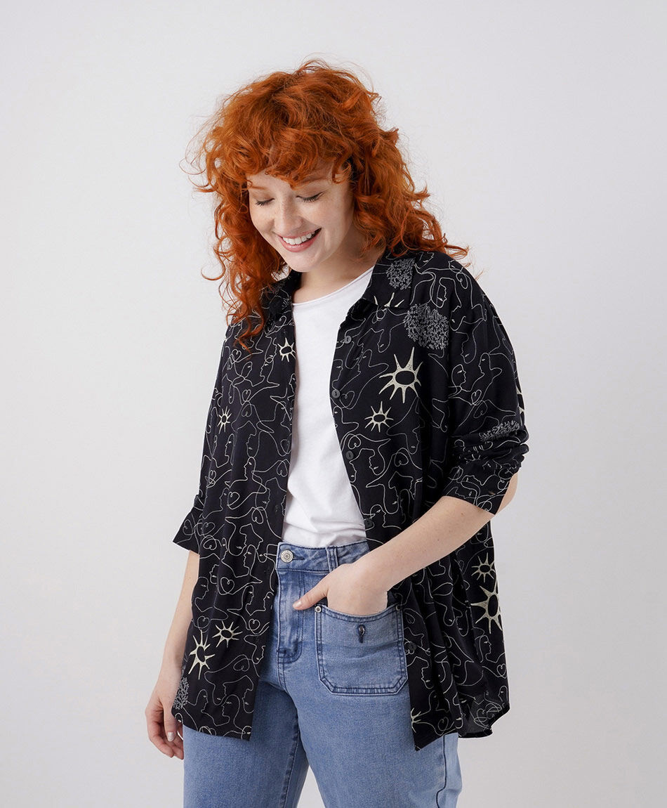Camisa mujer print caras