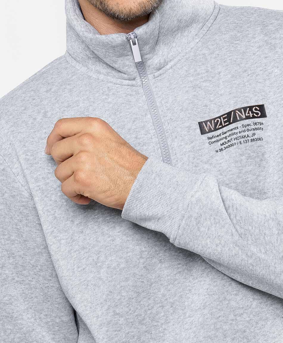 Buzo hombre mini print medio cierre