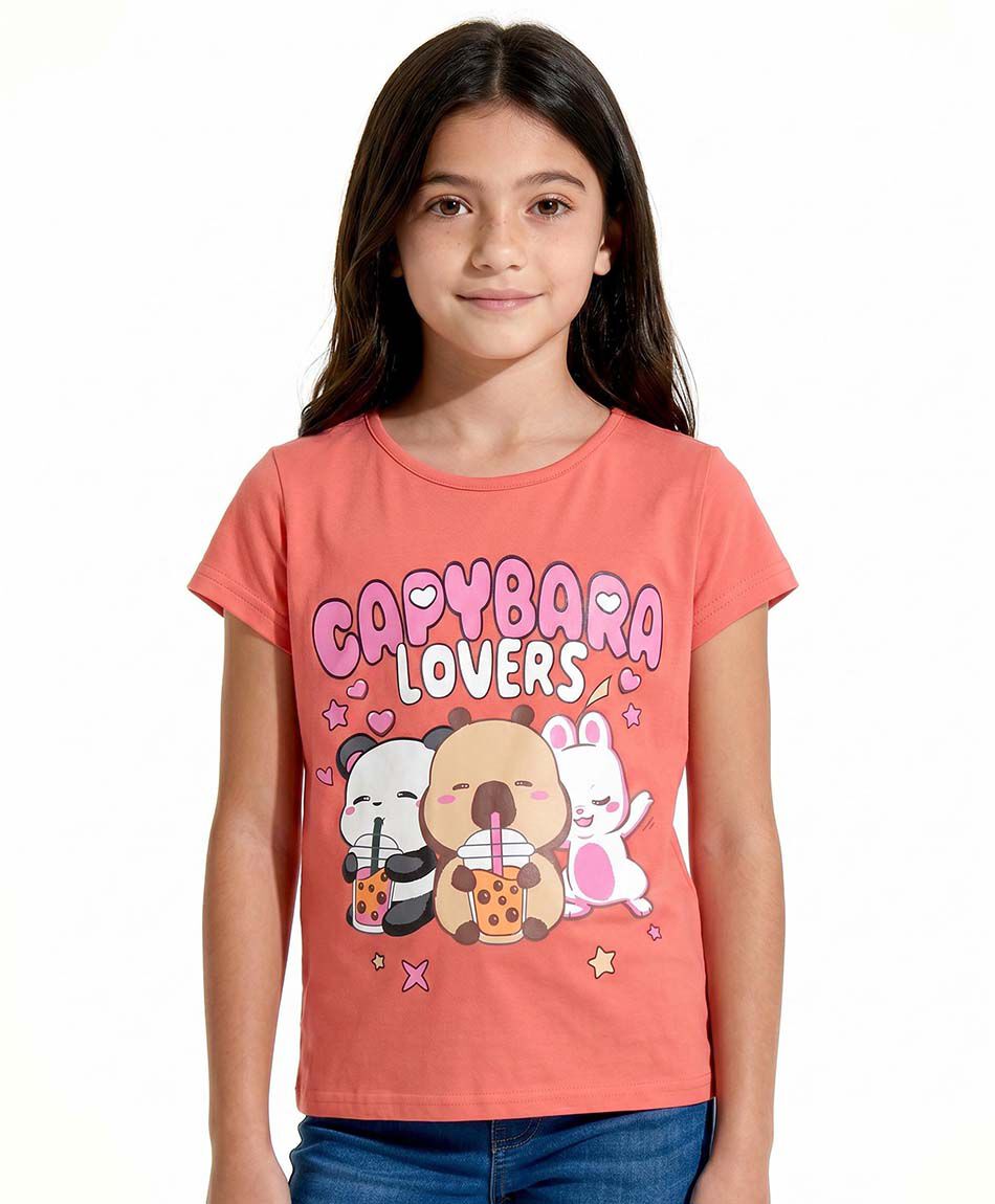 Remera ni&ntilde;a capibara lovers