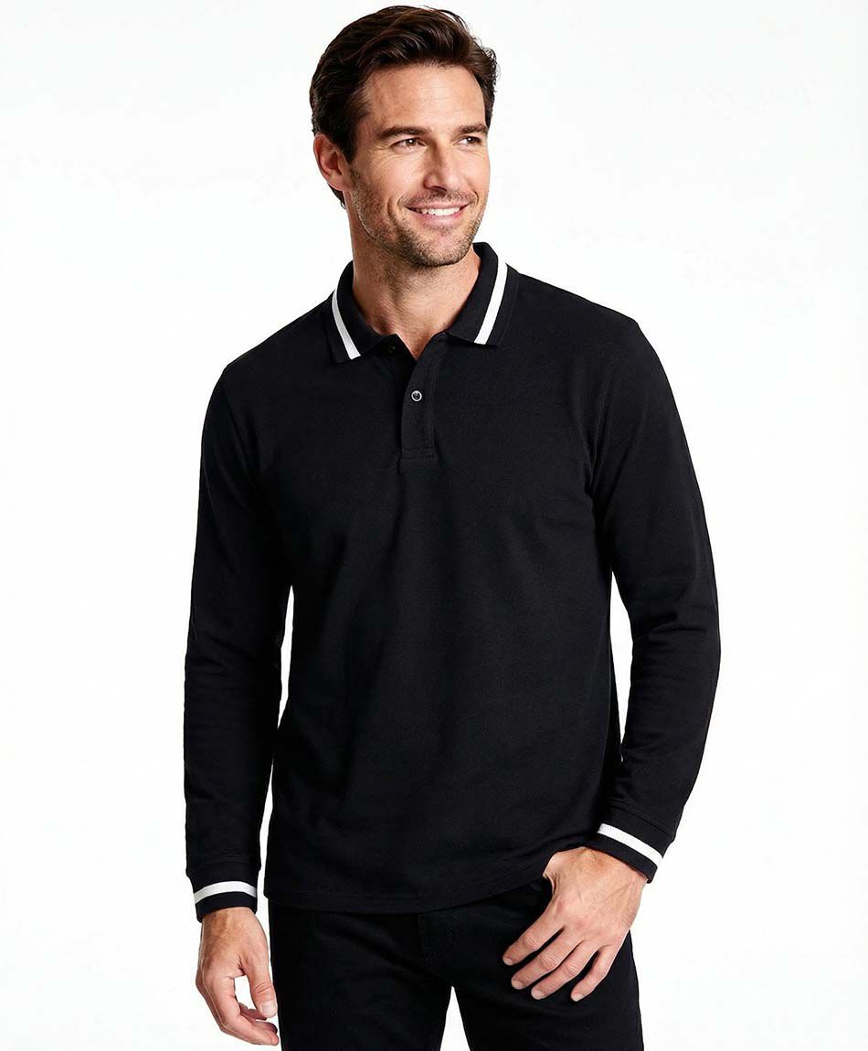 Remera hombre cuello polo linea white