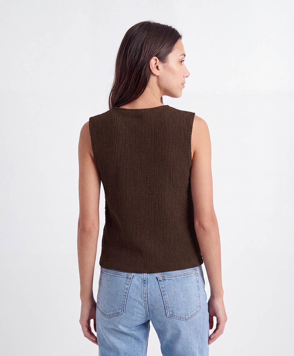 Remera mujer top botones vest
