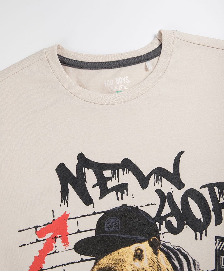 Remera ni&ntilde;o manga larga capibara skate