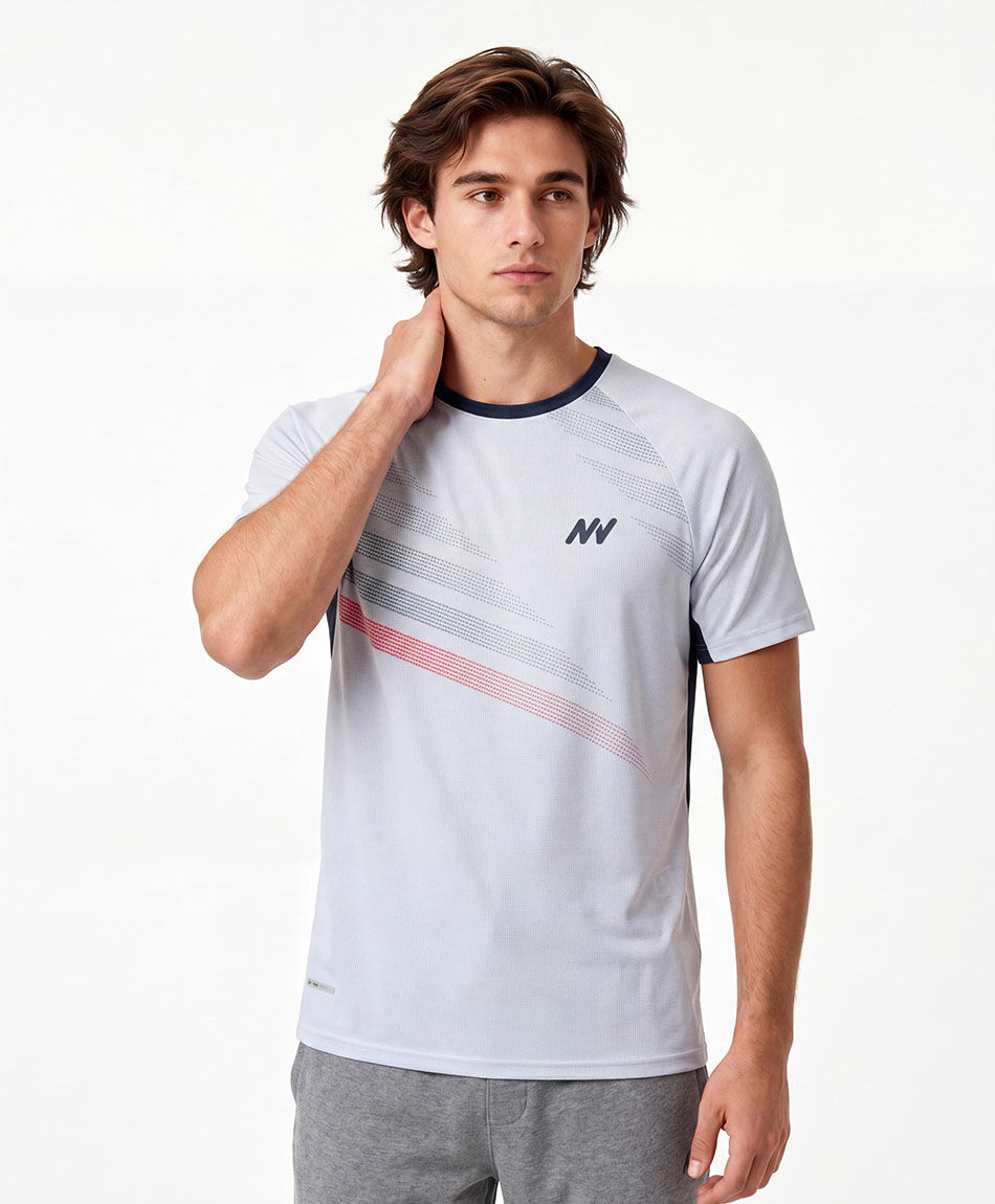 Remera deportiva hombre runner white