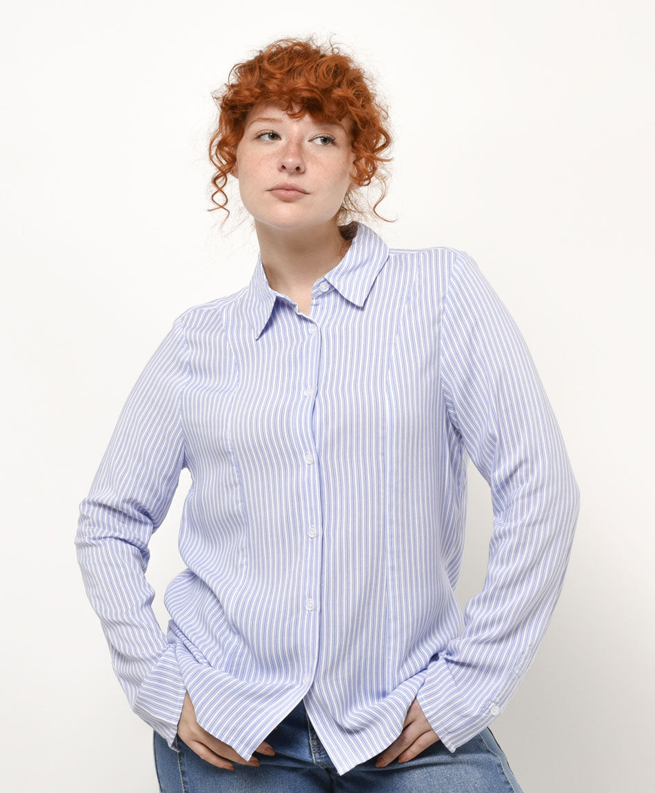 Camisa mujer rayas manga ancha