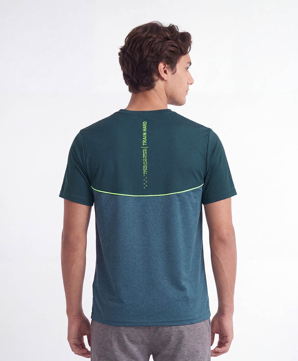 Remera deportiva hombre melange turquesa