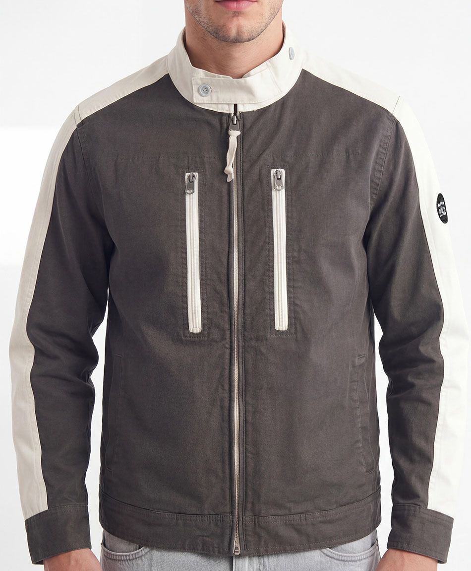 Campera hombre canvas bicolor