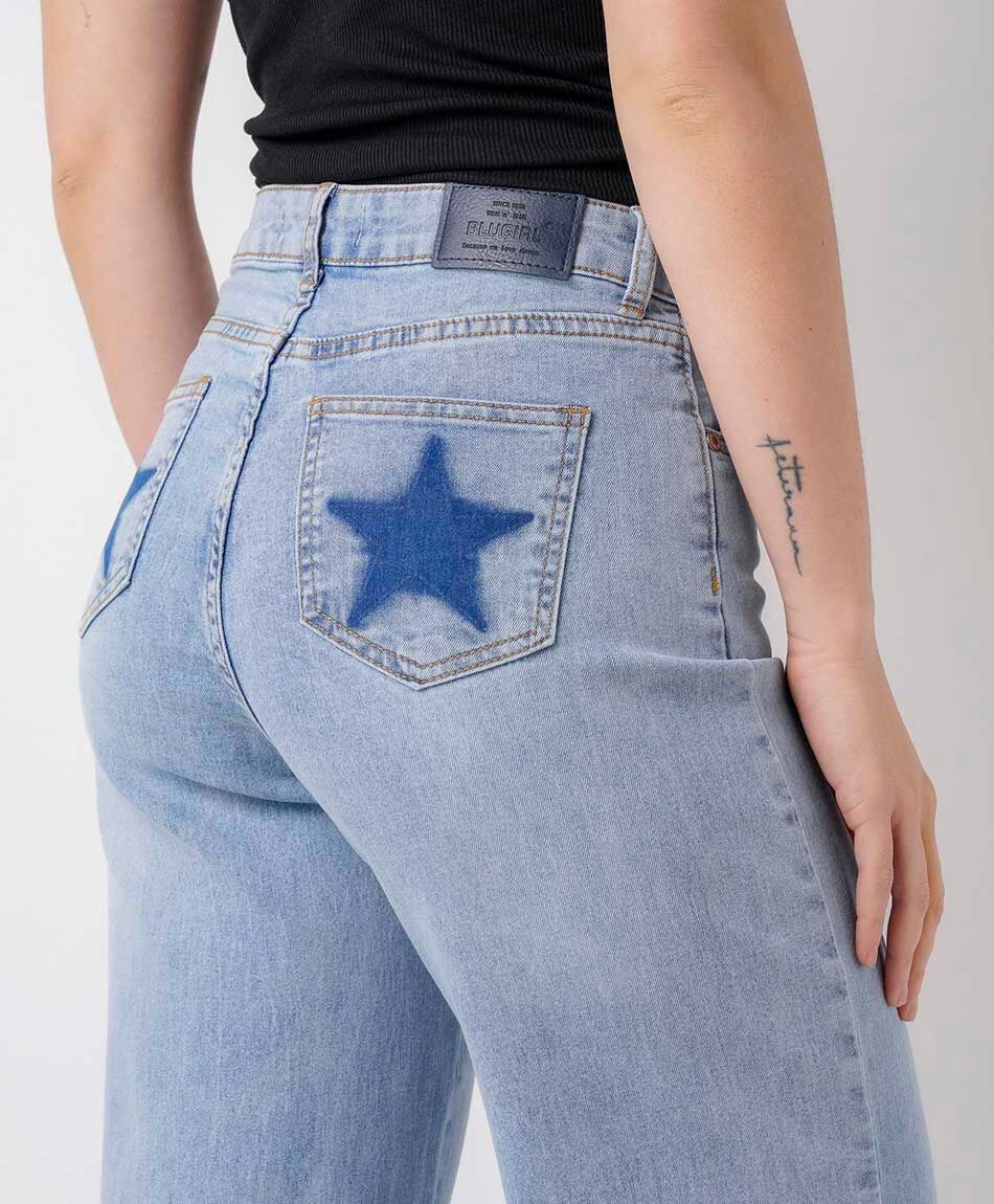 Jeans mujer straight estrella dyed