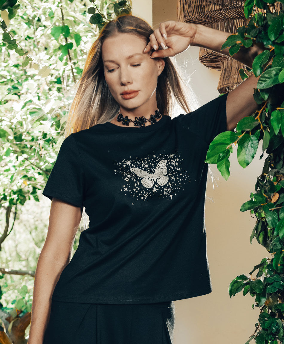 Remera mujer estampado butterfly