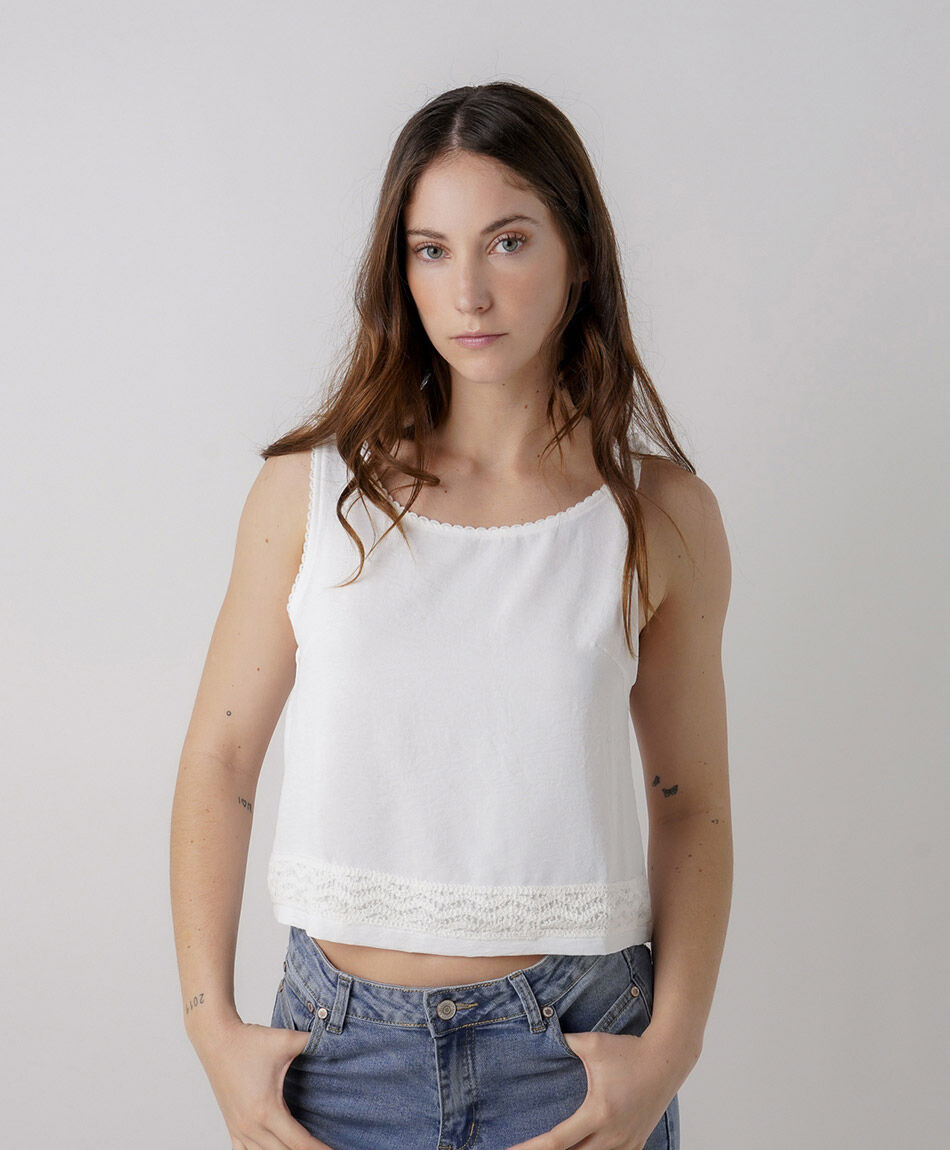 Camisa mujer top encajes