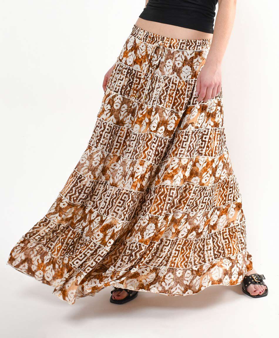 Pollera mujer naranjo verano