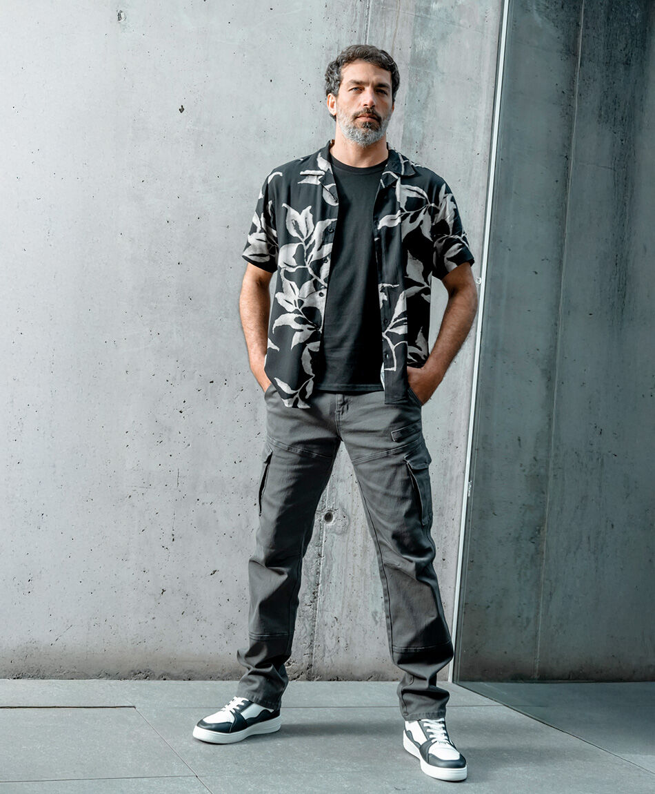 Jeans hombre cargo costuras