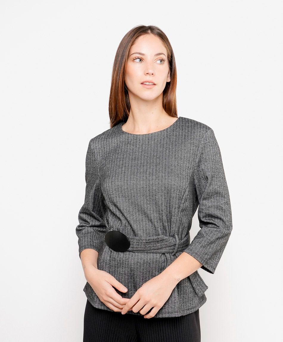 Remera mujer lazo cintura