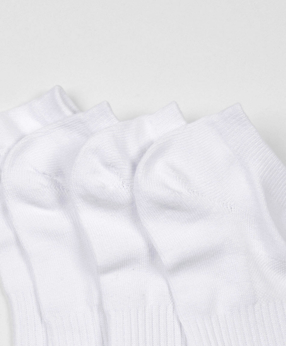 Pack 4 medias hombre cortos blancos
